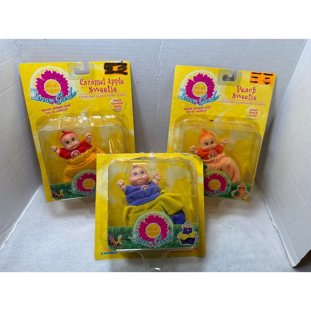VTG Rare 1998 NIB Trendmasters Dream Garden Baby Dolls Lot 3 Kids OS Multicolor